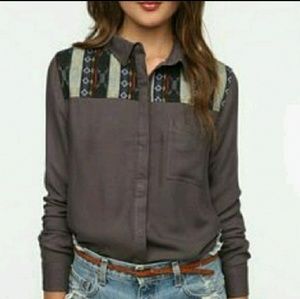 Anthropologie western button down long sleeve